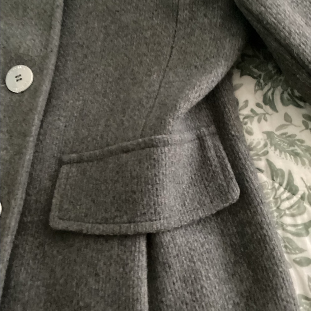 Calvin Klein Charcoal Double-Breasted Pea Coat Jacket Size 8 - Picture 6 of 10